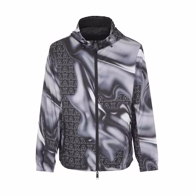 Armani Exchange Reversible Logo Print Hooded Jacket Black 6RZB10-ZNUQZ-152AH
