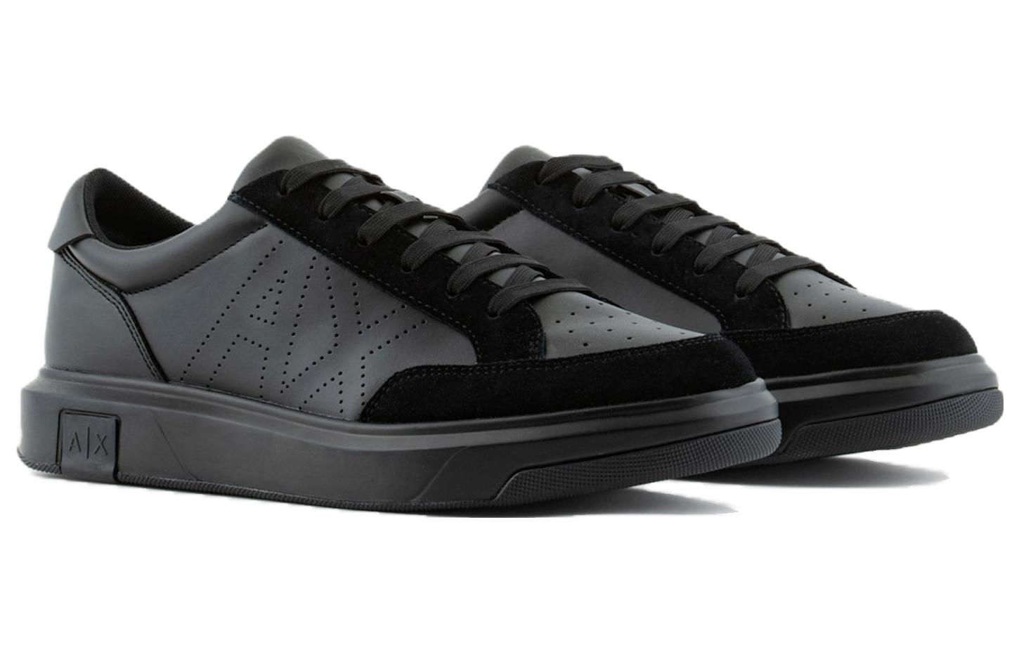 Armani Exchange Simple Lace-Up Low Top 'Black' 圖 3