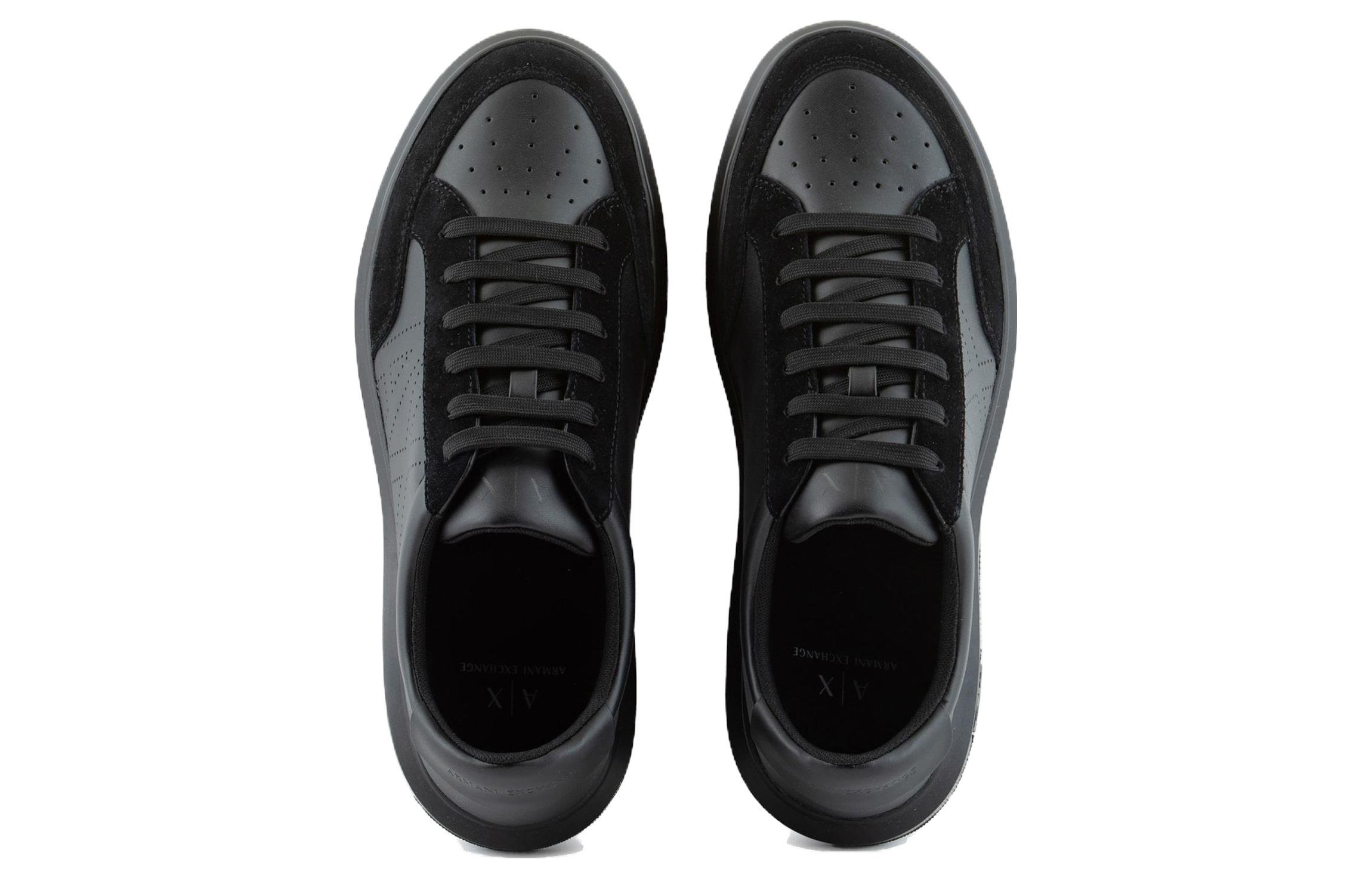 Armani Exchange Simple Lace-Up Low Top 'Black' 圖 4