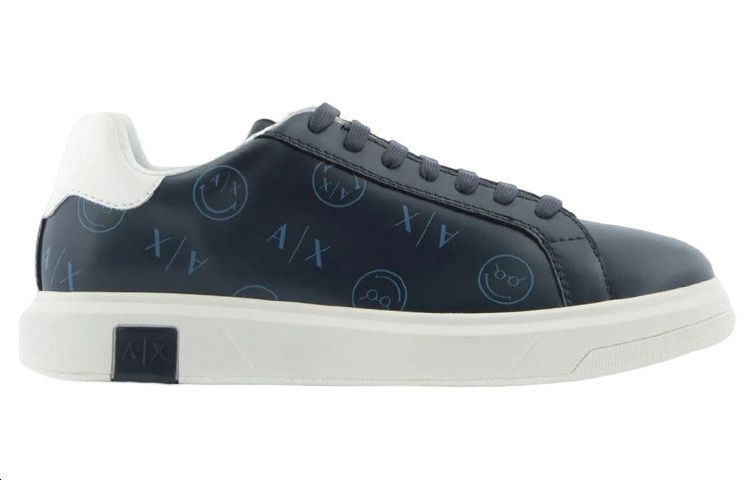 Armani Exchange Smileyworld Leather Low-Top Lace-Up 'Blue Fashion' 圖 2