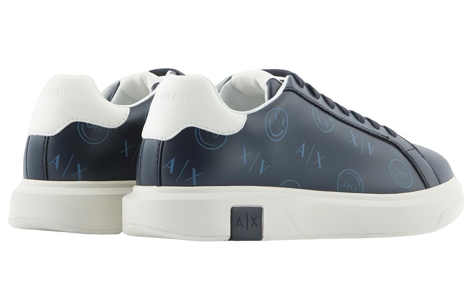 Armani Exchange Smileyworld Leather Low-Top Lace-Up 'Blue Fashion' 圖 4