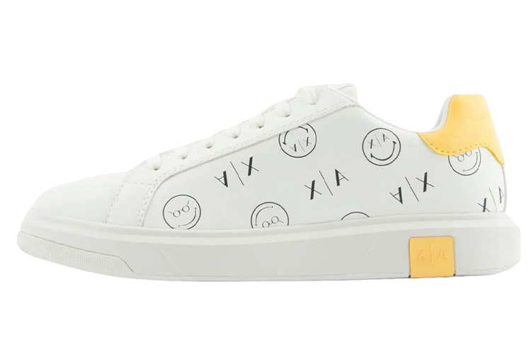 Armani Exchange Smileyworld x Leather Low-Top Sneakers 'White' XUX147-XV600-1S058