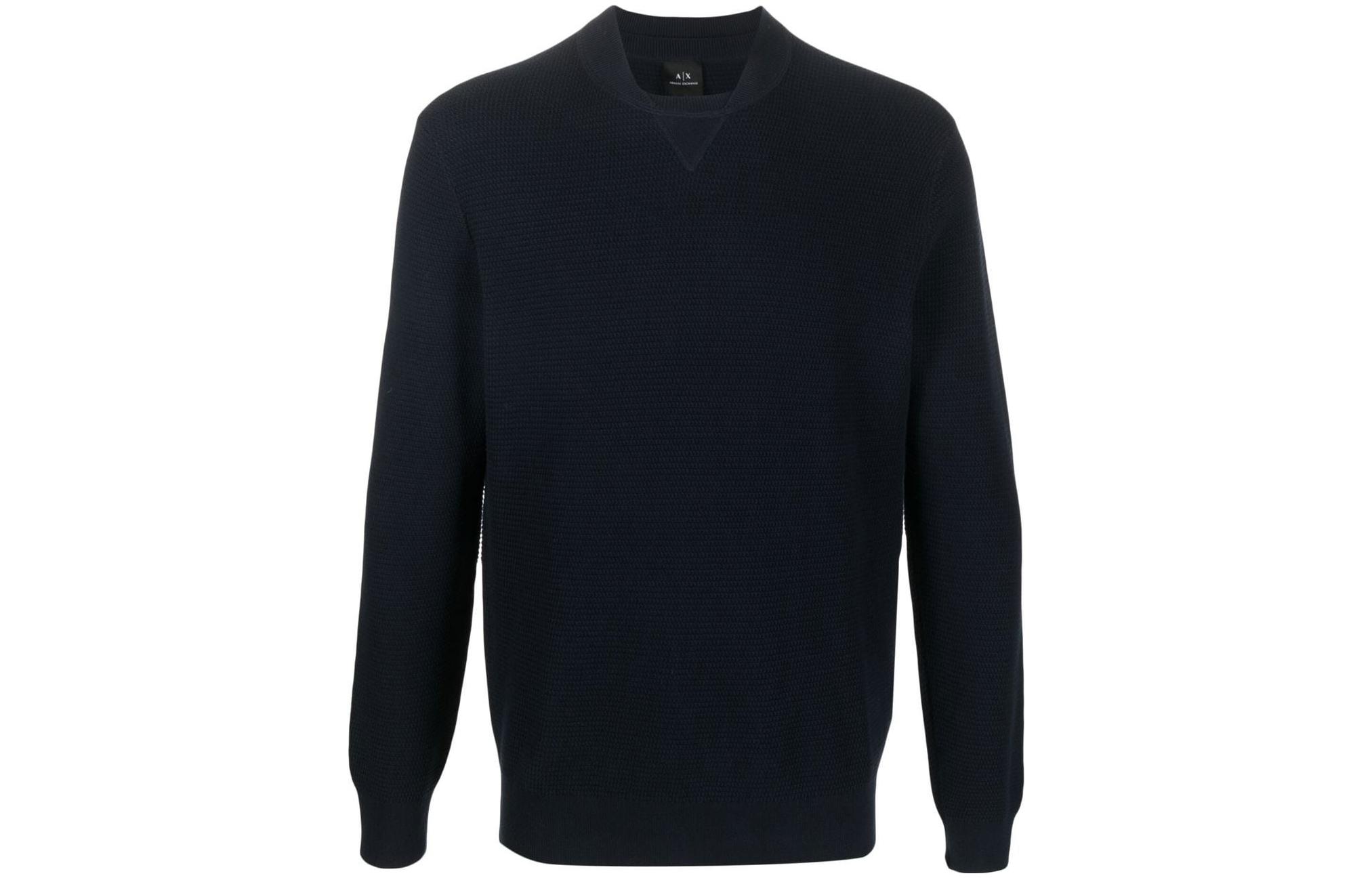 Armani Exchange Solid Color Crewneck Pullover Long Sleeve Sweatshirt 6LZM1QZ-MQ7Z-1510