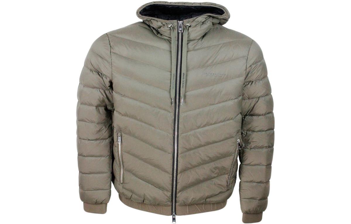 Armani Exchange Solid Color Hooded Zip-Up Jacket 8NZB53ZNW3Z6717