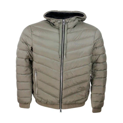 Armani Exchange Solid Color Hooded Zip-Up Jacket 8NZB53ZNW3Z6717