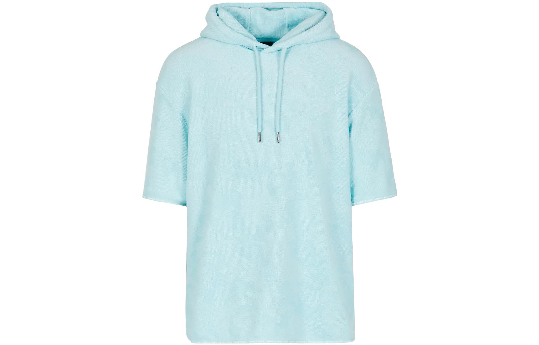 Armani Exchange Solid Color Short-Sleeve Hoodie 3DZMLM-ZJ87Z-155JM