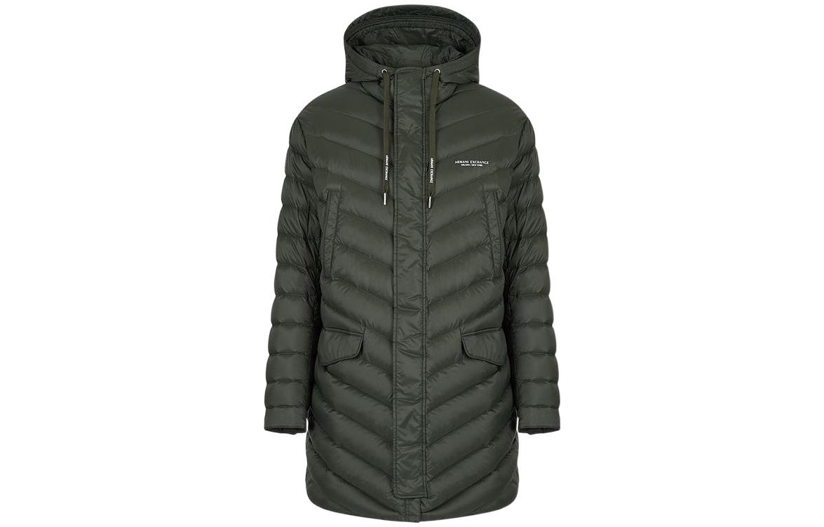 Armani Exchange Solid Color Zip Hoodie FW22 Jacket - Dark Green 8NZL20-ZNW3Z-1851