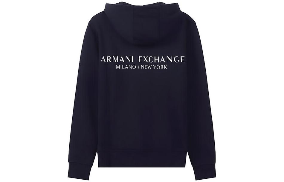 Lookbook Armani Exchange 寶藍色休閒連帽Logo衛衣 8NZM94-ZJKRZ-1510