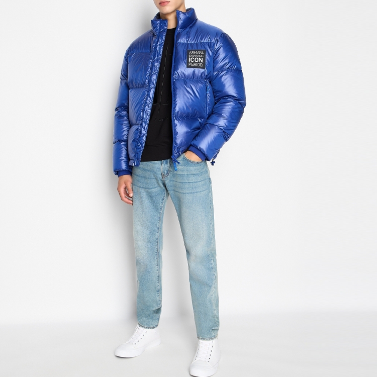 Lookbook 아르마니 익스체인지 로고 패치 롱슬리브 후드 패딩 재킷 8NZBP2-ZNYNZ-1583