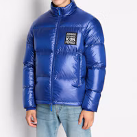 Shop Armani Exchange 標誌長袖連帽羽絨外套 8NZBP2-ZNYNZ-1583