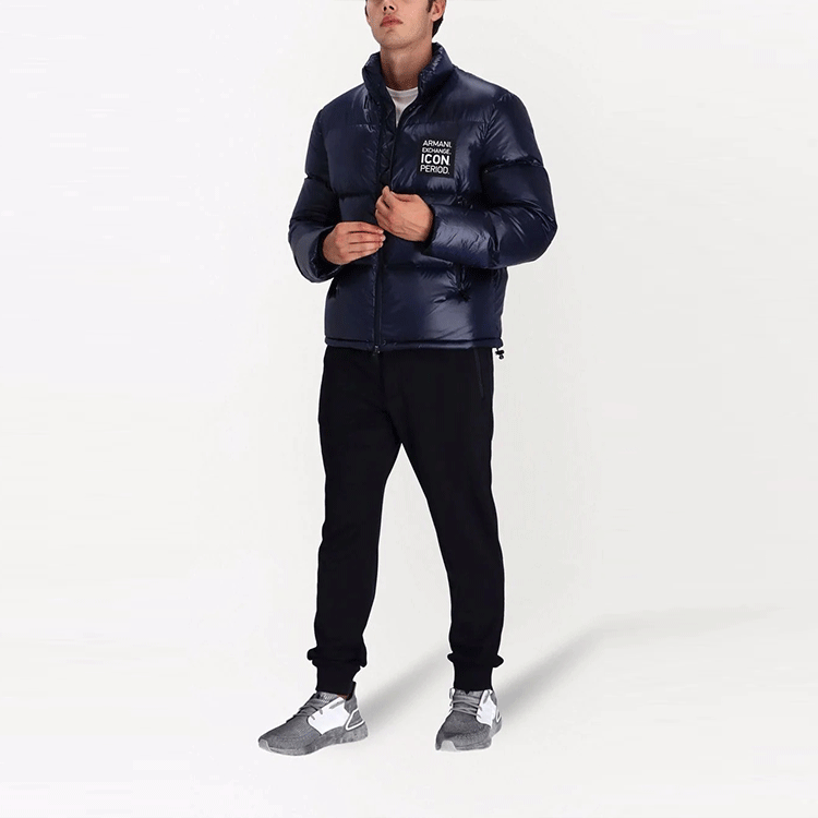 Cheap 아르마니 익스체인지 로고 패치 롱슬리브 후드 패딩 재킷 8NZBP2-ZNYNZ-1583