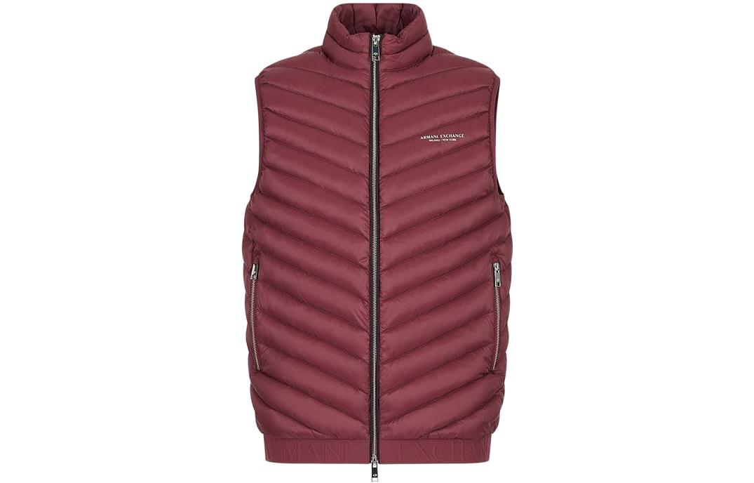 Armani Exchange Solid Red Sleeveless Zip-Up Jacket SS22 8NZQ52-ZNW3Z-4442