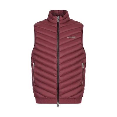 Armani Exchange Solid Red Sleeveless Zip-Up Jacket SS22 8NZQ52-ZNW3Z-4442