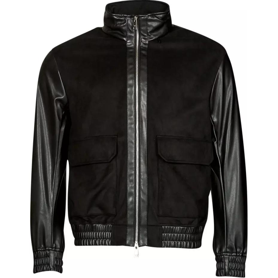 Armani Exchange Solid Zip-Up High-Neck Jacket Black 3LZB02-ZE1CZ-1200