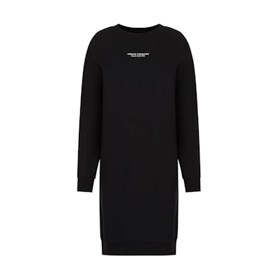 ARMANI EXCHANGE SS22 Black Long Sleeve Dress with Logo Print 8NYA88-YJE5Z-1200