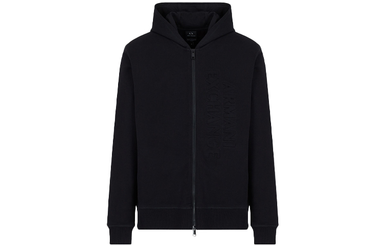 Armani Exchange SS22 Casual Logo Hoodie Jacket - Black 3LZMAU-ZJ3UZ-1200