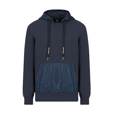Armani Exchange SS22 Colorblock Hoodie Navy Blue 3LZMFB-ZJ6TZ-1596