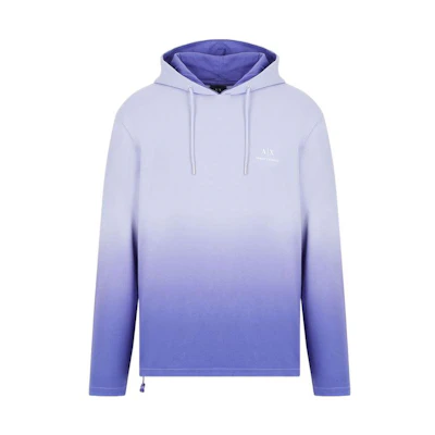 Armani Exchange SS22 Gradient Logo Print Hoodie Casual Pullover Lavender 3LZMAA-ZJDDZ-0328