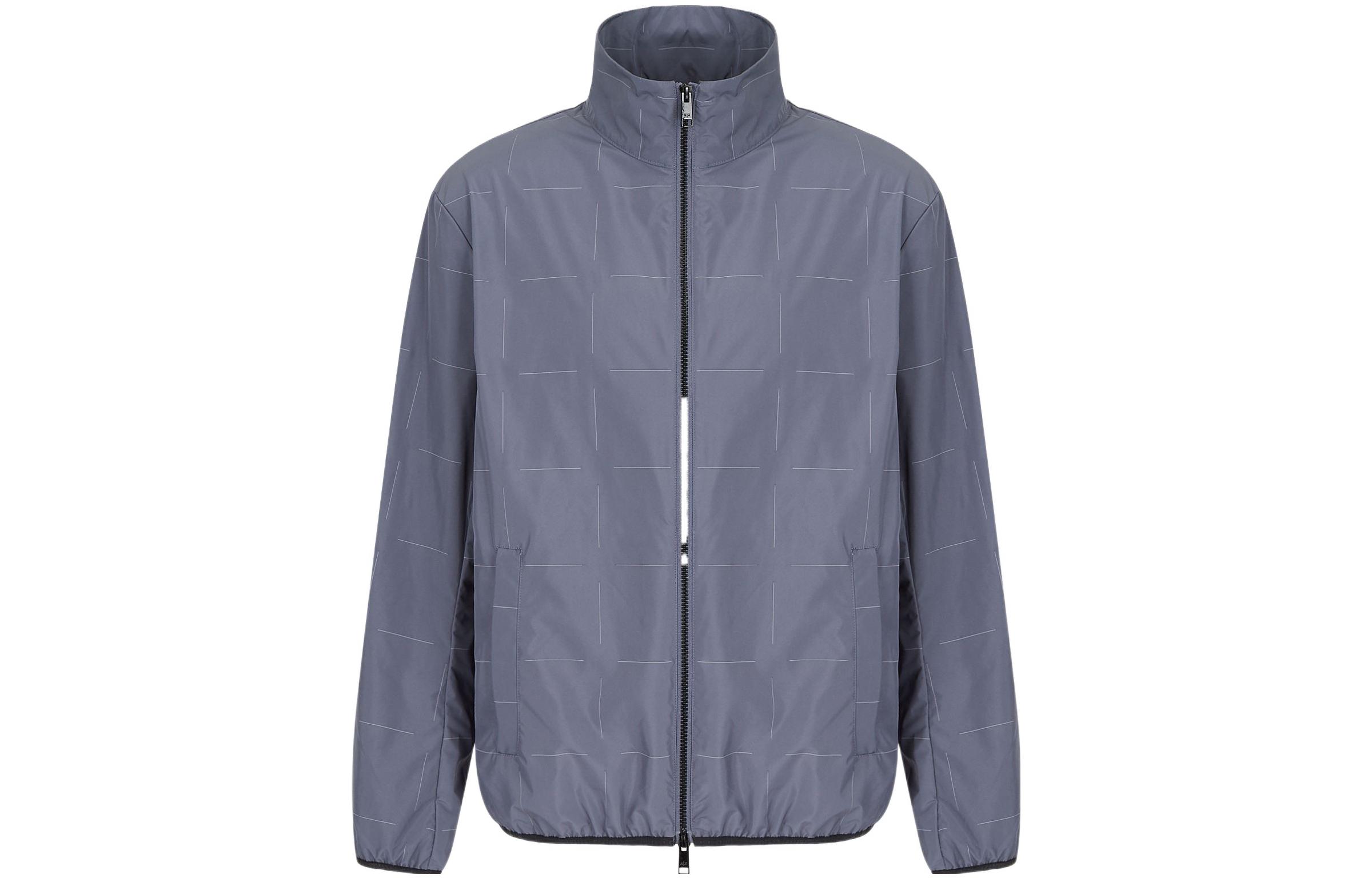 Armani Exchange SS22 Gray Stand Collar Zip-Up Bomber Jacket 3LZB09-ZNIDZ-2918