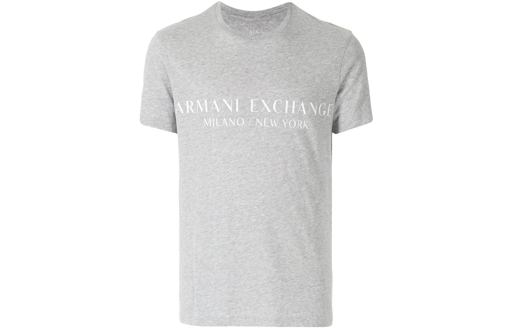 Armani Exchange SS22 Logo Print Grey Short Sleeve T-Shirt for Men. 8NZT72-Z8H4Z-3901