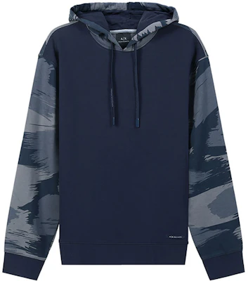 Armani Exchange SS22 海軍藍迷彩拼接連帽上衣 3LZMHA-ZJEFZ-25BE Buy Armani Exchange SS22 海軍藍迷彩拼接連帽上衣 3LZMHA-ZJEFZ-25BE