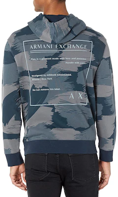 Armani Exchange SS22 海軍藍迷彩拼接連帽上衣 3LZMHA-ZJEFZ-25BE Purchase Armani Exchange SS22 海軍藍迷彩拼接連帽上衣 3LZMHA-ZJEFZ-25BE