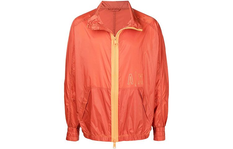 Armani Exchange SS22 Orange Nylon Logo Print Zip-Up Waist Jacket 3LZB68-ZNB8Z-1498