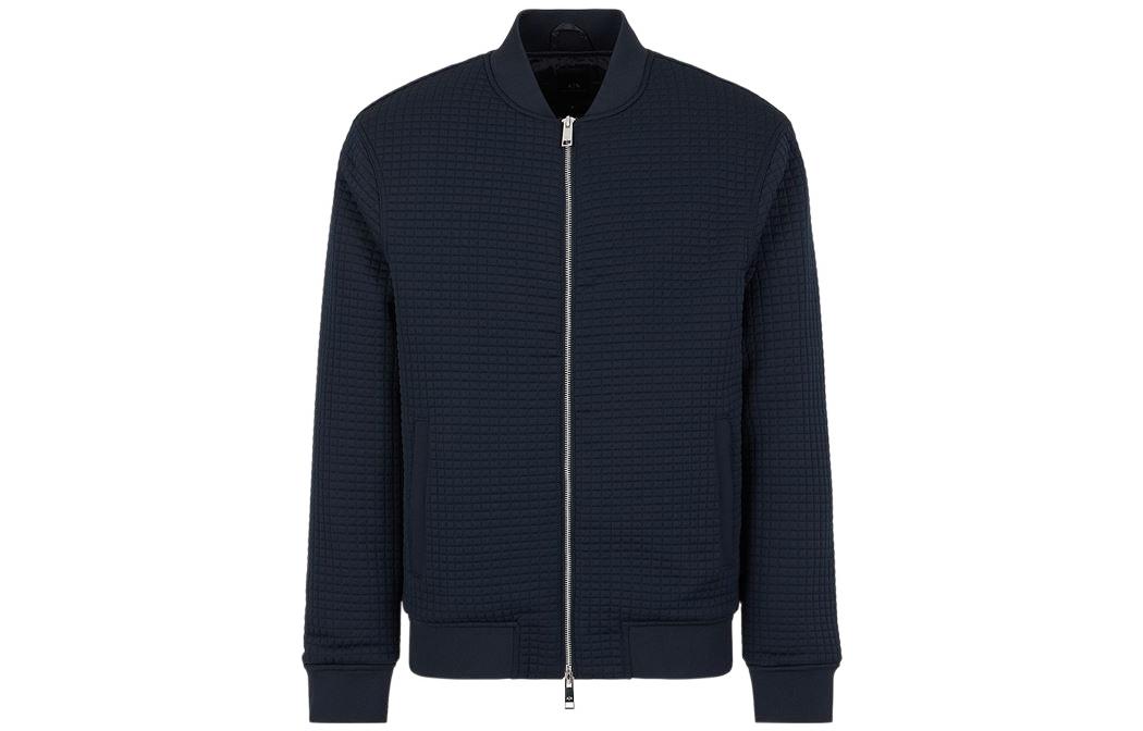 Armani Exchange SS22 Solid Baseball Collar Bomber Jacket Men’s Navy Blue 3LZBFW-ZJY8Z-1510