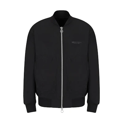 Armani Exchange SS22 Solid Color Zip-Up Jacket - Black 3LZBL2-ZNSPZ-1200