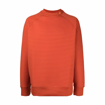 Armani Exchange SS22 Striped Logo Print Crewneck Sweatshirt Orange () 3LZMHY-ZJYDZ-1498