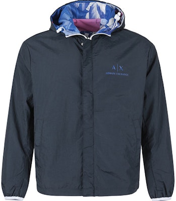 ARMANI EXCHANGE SS23 雙面連帽外套 海軍藍標誌印花. 3RZB46-ZN1CZ-55JD Lookbook ARMANI EXCHANGE SS23 雙面連帽外套 海軍藍標誌印花. 3RZB46-ZN1CZ-55JD