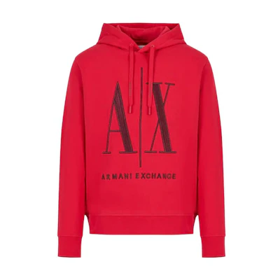 Armani Exchange SS23 Embroidered Logo Cotton Hoodie Men’s Long Sleeve 8NZMPC-ZJ1ZZ-44AE