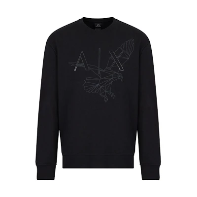 Armani Exchange SS23 Graphic Print Crewneck Sweatshirt Black () 3RZMAQ-ZJTDZ-1200
