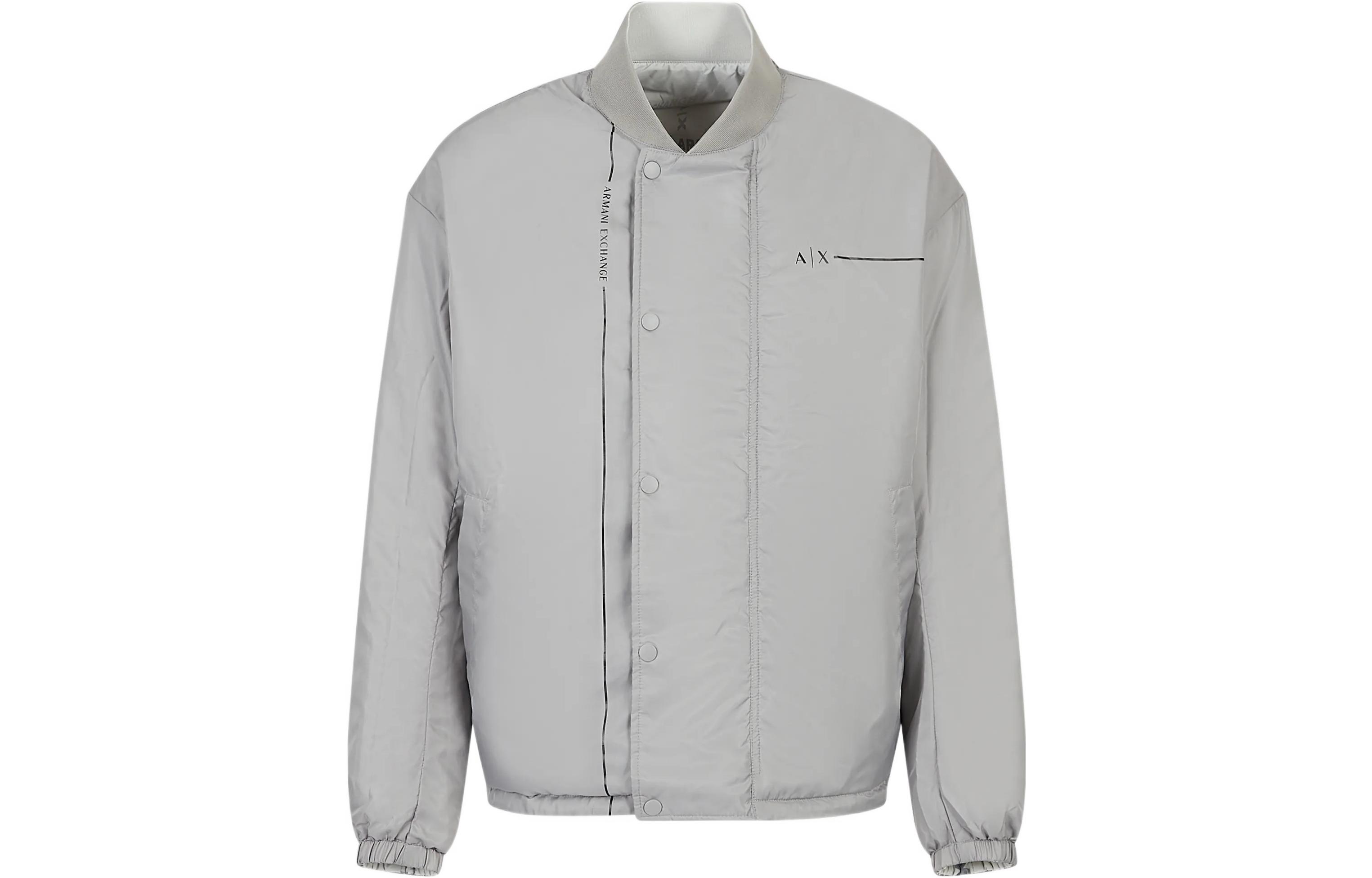 Armani Exchange SS23 Letter Stripe Print Jacket - Gray 3RZB04-ZNKRZ-6912