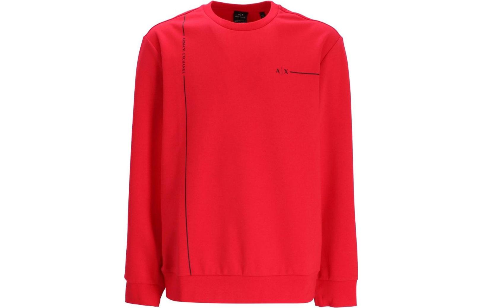 Armani Exchange SS23 Logo Crewneck Pullover Sweatshirt Red () 3RZMBC-ZJCAZ-14AQ