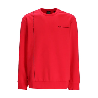 Armani Exchange SS23 Logo Crewneck Pullover Sweatshirt Red () 3RZMBC-ZJCAZ-14AQ
