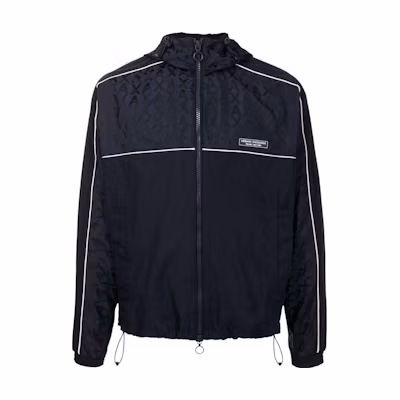 Armani Exchange SS23 Navy Blue Striped Logo Patch Hoodie Jacket 3RZBL1-ZN1SZ-85CN