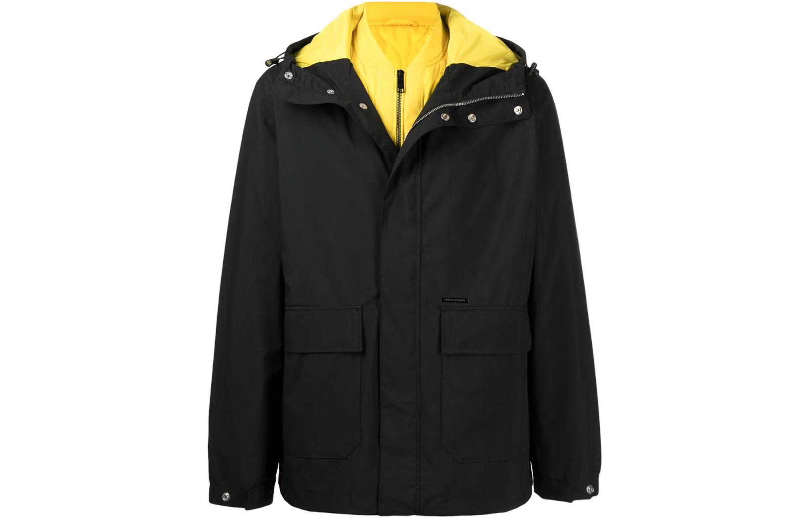 Armani Exchange SS23 Solid Double-Layer Hooded Jacket Black 3LZK21-ZNB7Z-18257
