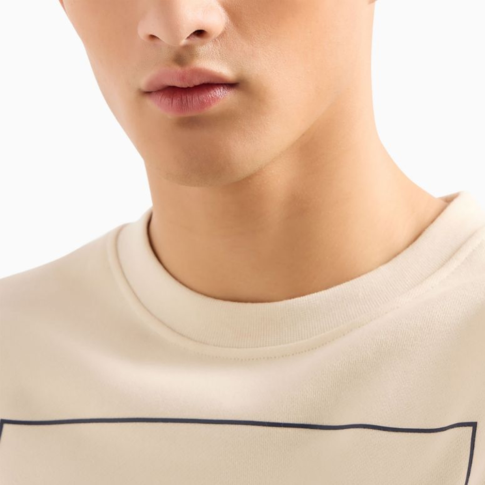 Purchase ARMANI EXCHANGE SS24 米色方框印花圓領套頭衫衛衣 3DZMHH-ZJGGZ-1792