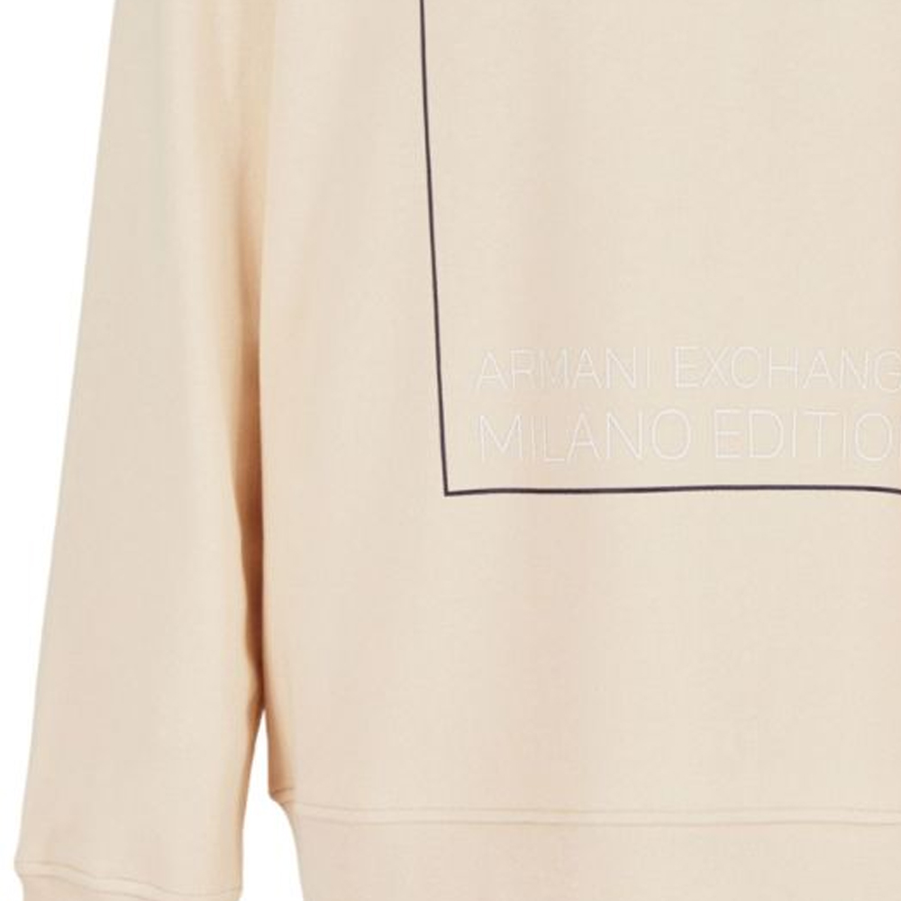 Sizing ARMANI EXCHANGE SS24 米色方框印花圓領套頭衫衛衣 3DZMHH-ZJGGZ-1792