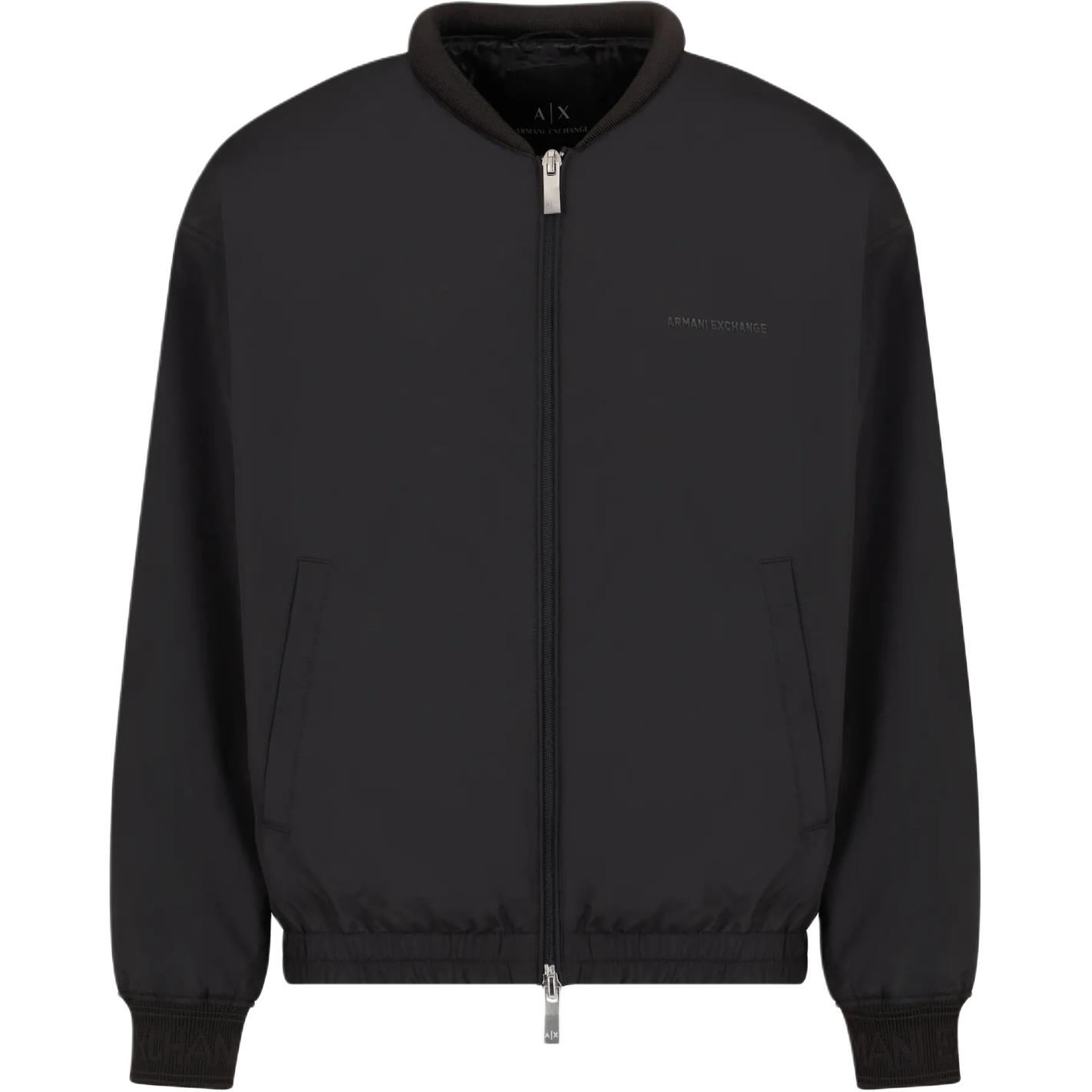 ARMANI EXCHANGE SS24  Black Casual Jacket with Logo Letter Design. 6DZBL8-ZN5KZ-1200