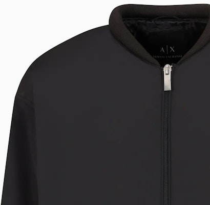 ARMANI EXCHANGE SS24 Black Casual Jacket with Logo Letter Design. 6DZBL8-ZN5KZ-1200 Lookbook ARMANI EXCHANGE SS24 Black Casual Jacket with Logo Letter Design. 6DZBL8-ZN5KZ-1200