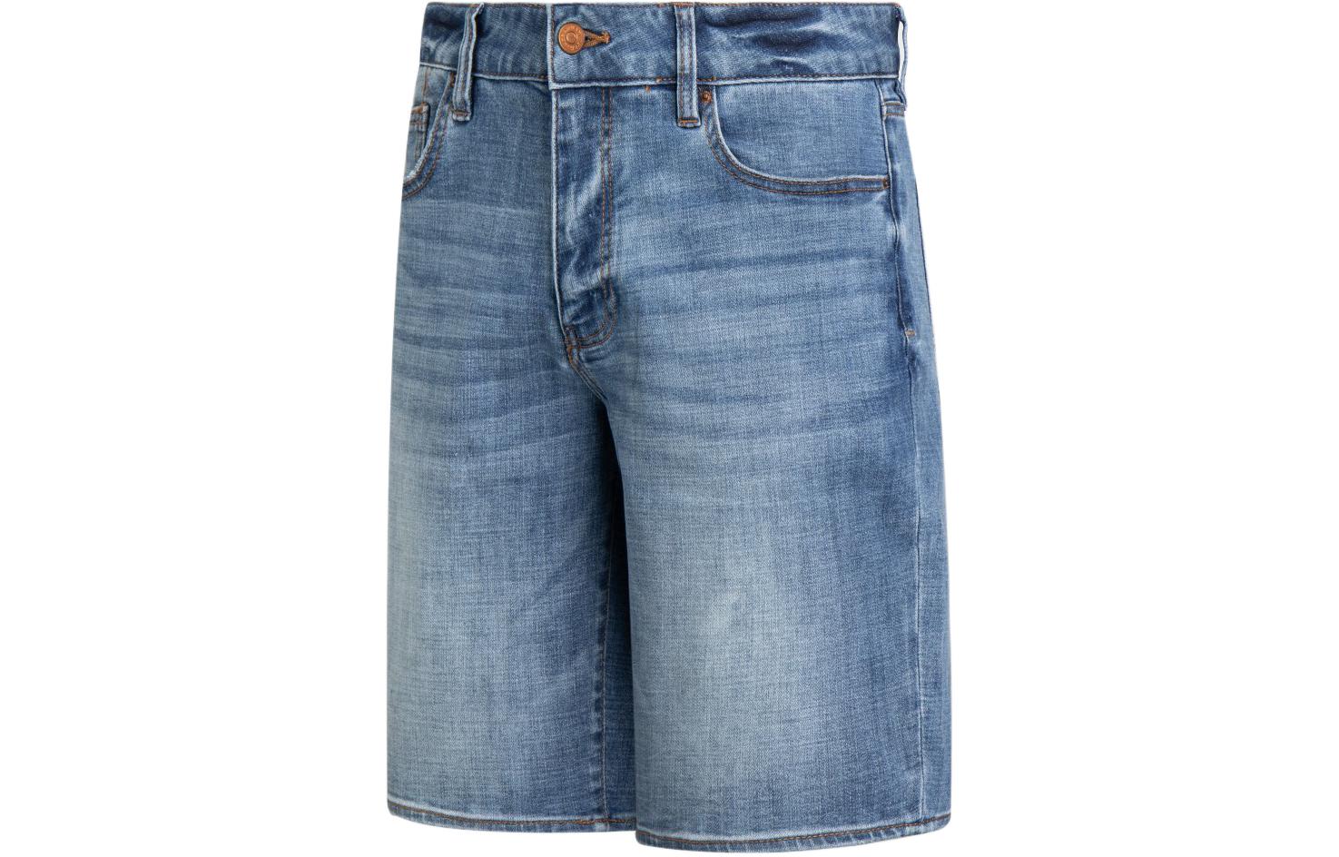 Shop 阿玛尼交换2024春夏系列蓝色中腰直筒牛仔短裤。 3DZJ65-Z1XBZ-1500