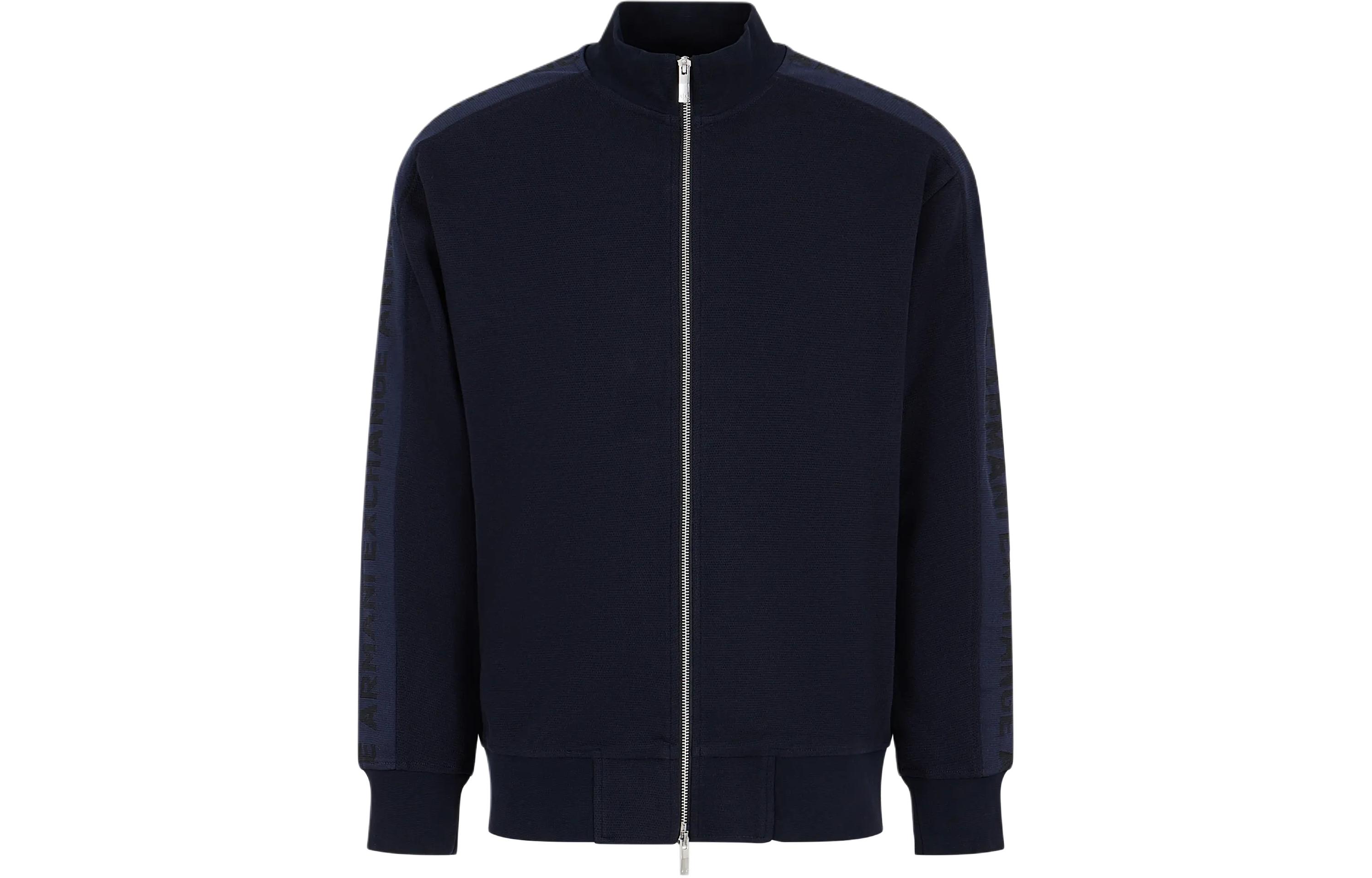 ARMANI EXCHANGE SS24  Logo Tape Stand Collar Zip-Up Jacket. 3DZMLQ-ZJLGZ-1583