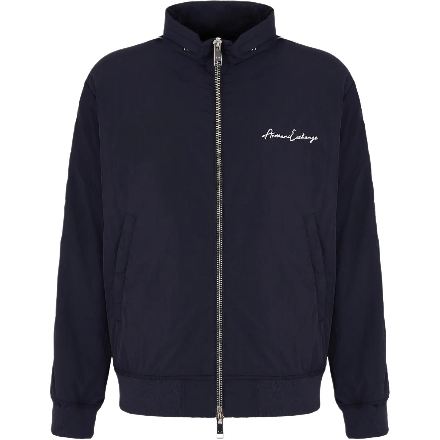 ARMANI EXCHANGE SS24  Navy Blue Logo Embroidered Hoodie Cotton Jacket. 8NZB99-ZNXXZ-1510 圖 2