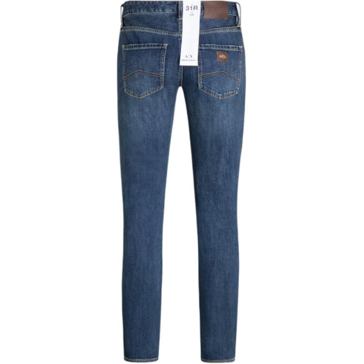 Lookbook 阿玛尼交换SS24修身水洗拉链口袋牛仔裤 丹宁蓝 3DZJ13-Z1XCZ-1500