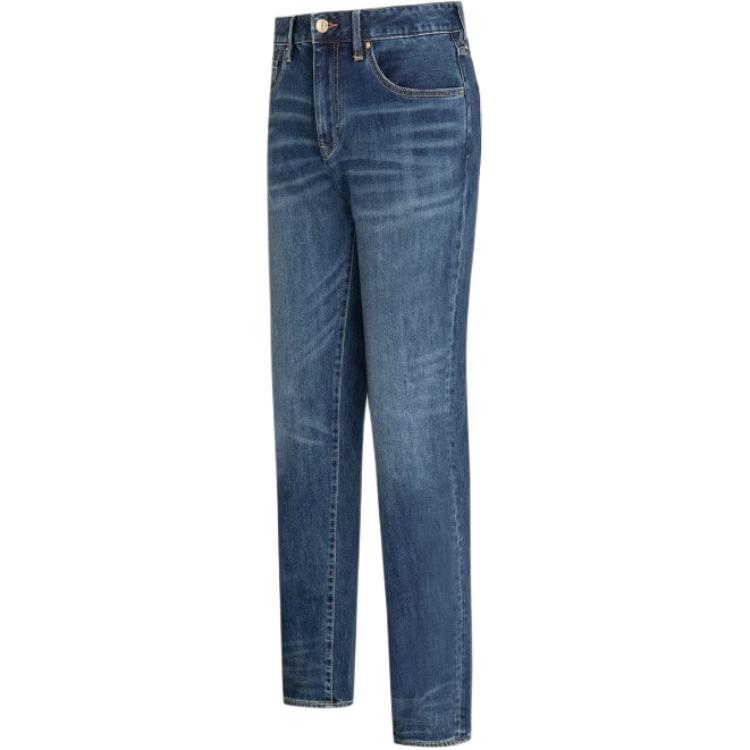 Shop 阿玛尼交换SS24修身水洗拉链口袋牛仔裤 丹宁蓝 3DZJ13-Z1XCZ-1500