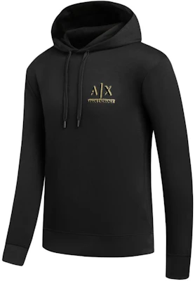 Armani Exchange SS24 黑色字母印花抽繩寬鬆版連帽衫 3DZMSB-Z9N1Z-1200 Shop Armani Exchange SS24 黑色字母印花抽繩寬鬆版連帽衫 3DZMSB-Z9N1Z-1200
