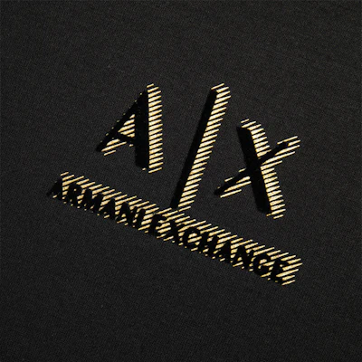 Armani Exchange SS24 黑色字母印花抽繩寬鬆版連帽衫 3DZMSB-Z9N1Z-1200 1