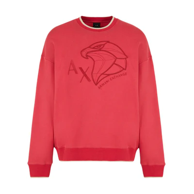 Armani Exchange SS24 Crewneck Sweatshirt with Logo Embroidery 3DZMHQ-ZJ9KZ-14BJ